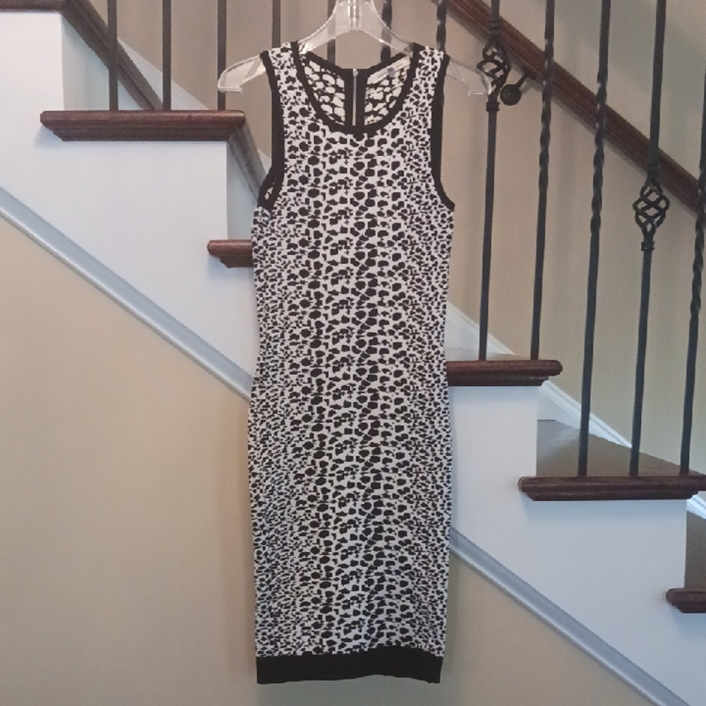 Robbi & Nikki Black and White Midi Dress